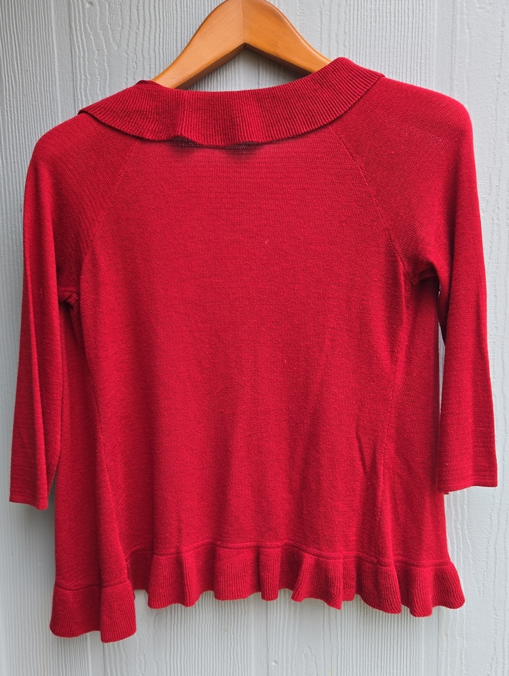 Merona Red Ruffle-Trim Open Cardigan - Picture 5 of 5